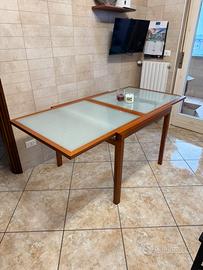 Tavolo da cucina allungabile Top in vetro temperat