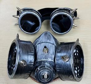 Maschera + occhiali steampunk – argento - cosplay