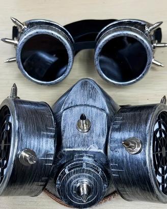 Maschera + occhiali steampunk – argento - cosplay