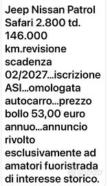 NISSAN Patrol/Safari 1ª s. - 1990