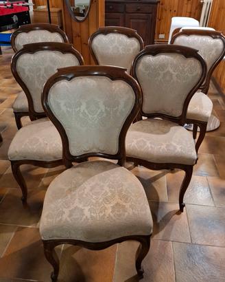 sei poltrone sedie  in noce 800