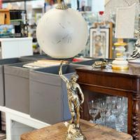 Lampada da appoggio d'epoca argentata