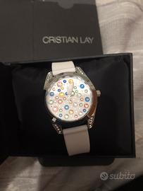 Orologio nuovo bianco pietre colorate