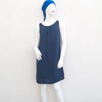 Abito copricostume  100% lino blu