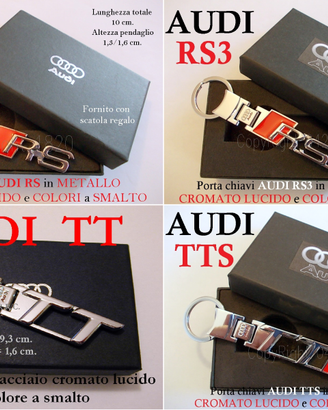 PORTA CHIAVI AUDI RS RS3 TT TTS metallo chiave NEW