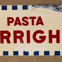 Scritta smaltata vintage insegna pasta arrighi