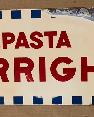Scritta smaltata vintage insegna pasta arrighi