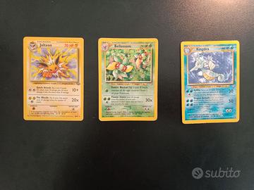2 Holo + 1 rare vintage 2000 2001 Pokemon iconiche
