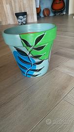vaso in terracotta dipinto a mano 