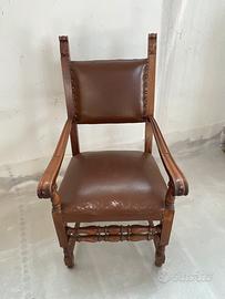 Sedia poltrona di pelle