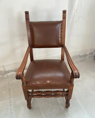 Sedia poltrona di pelle