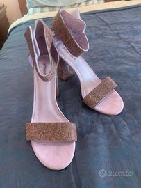 Sandalo rosa gold glitter