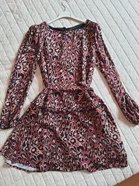Vestito elegante maculato bordeaux TG.M