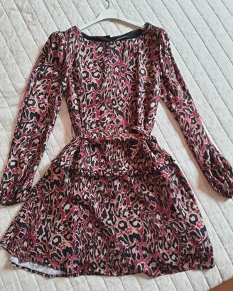 Vestito elegante maculato bordeaux TG.M