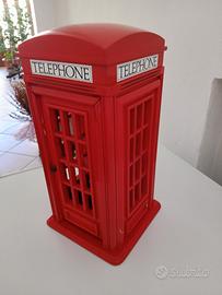 Riproduzione cabina telefonica inglese in legno 