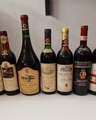 Set bottiglie di vino da collezione