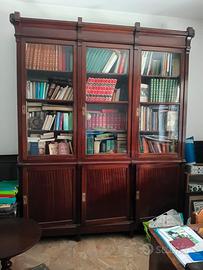 Libreria / Vetrina in mogano a sei ante