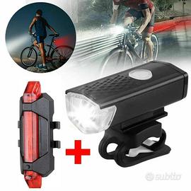 faro led bianco e led rosso ricaricabili x bici nu