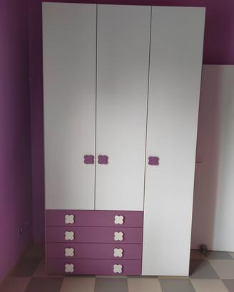 Armadio 3 ante con 4 cassetti 