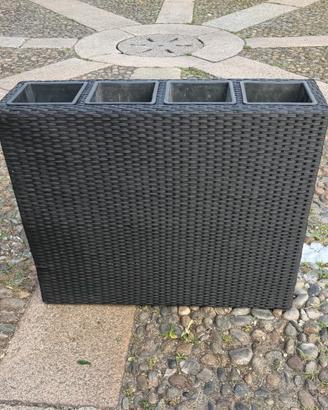 8 Fioriera polyrattan L95 X P27 X H75