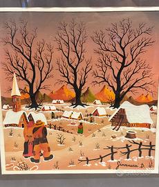 Dipinto su carta a tema natalizio