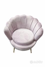 Poltroncina velluto rosa/lilla NUOVA