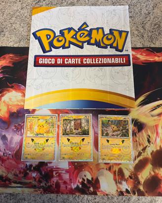 Set di 3 carte Pokémon (Pikachu) 30 anniversario
