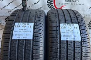 2 PNEUMATICI 225/40 R18 DUNLOP 4 STAGIONI 75%