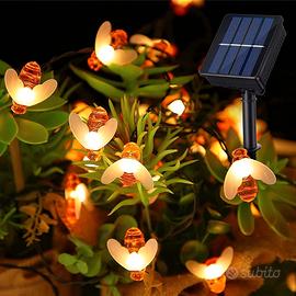 Catena di luci solari per esterni con api, 50 LED