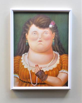 Quadro Donna con perle di Botero con cornice
