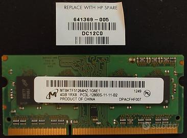 RAM Notebook Micron 4GB DDR3L 1600MHz PC3L-12800S