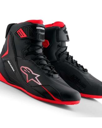 Scarpa moto uomo FASTER-4 BLACK RED dell'ALPINESTA