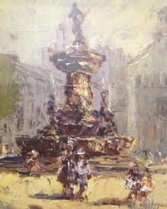 Olio di Elmo Ambrosi, Fontana del Nettuno, 1955