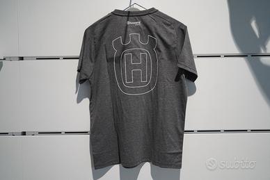 T-Shirt Moto Husqvarna Railed Tee Grigia Logo sul 