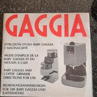 Libretto istruzioni baby gaggia anno 1986