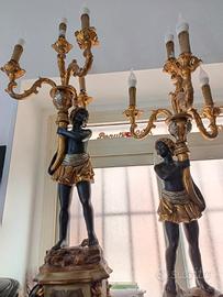 coppia di mori candelabbri