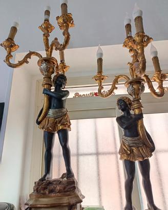 coppia di mori candelabbri