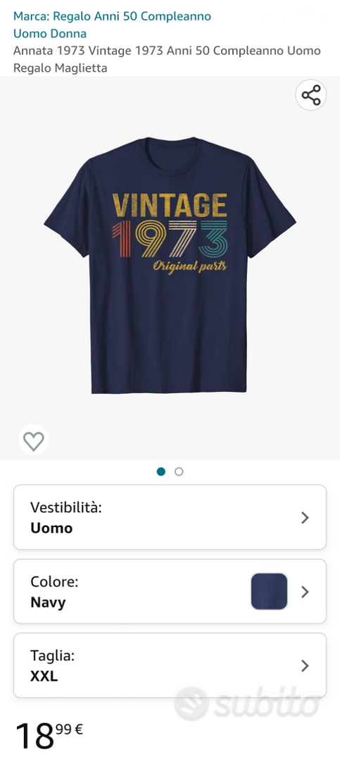 T-shirt simpatica per uomo compleanno 50 anni 1973 - Abbigliamento e  Accessori In vendita a Treviso