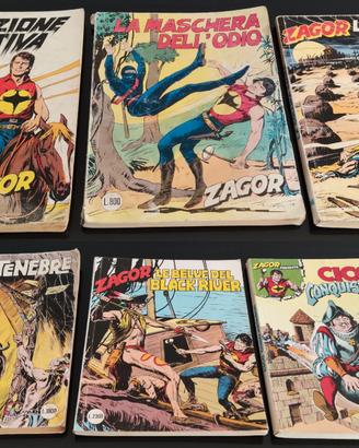 6 fumetti ZAGOR 134-258-340-341-364 + suppl. n. 8
