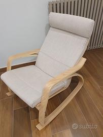 Sedia a dondolo in rovere