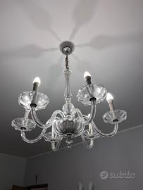 LAMPADARIO VETRO MURANO 6 LAMPADINE