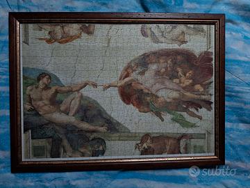 Quadro de "La creazione di Adamo" con cornice
