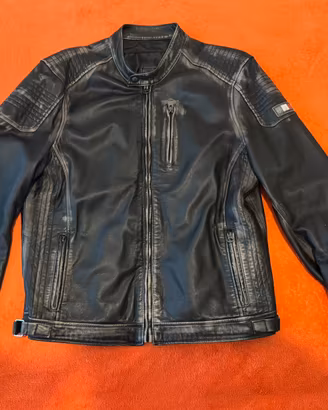 Giacca in pelle uomo da motociclista taglia 54