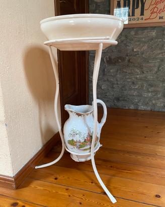 Antico Lavabo a Colonna con Catino e Brocca