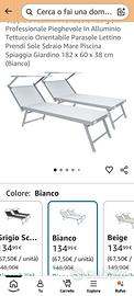 lettino mare struttura alluminio professionale 
