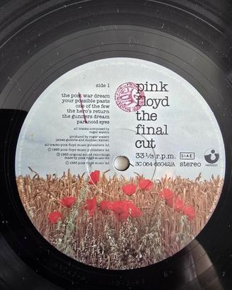 PINK FLOYD THE FINAL CUT VINILE 33 GIRI