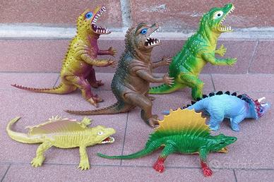 6 dinosauri gomma vintage, 5 euro l'uno