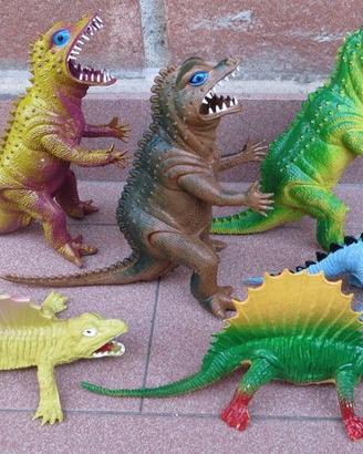 6 dinosauri gomma vintage, 5 euro l'uno