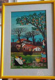 4 quadretti incorniciati dipinti ad olio