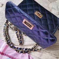 borsa viola in pelle NUOVA 